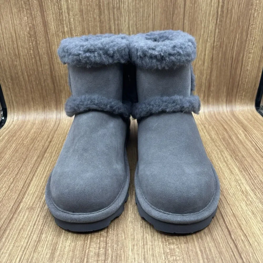 Bearpaw Kate Suede Boot With Rain And Stain‎ Repellent Gray Women’s Size 10 NEW
